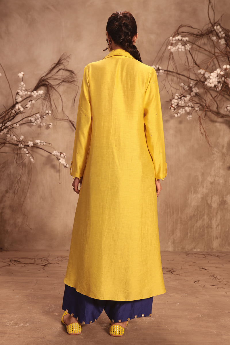 Nazakat Yellow Collar Kurta Set