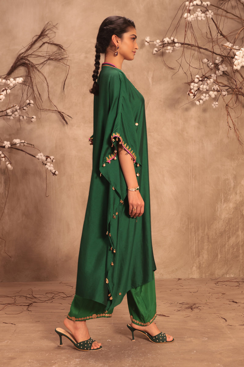 Nazakat Green Kaftan Set