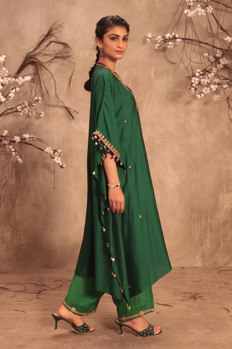 Nazakat Green Kaftan Set