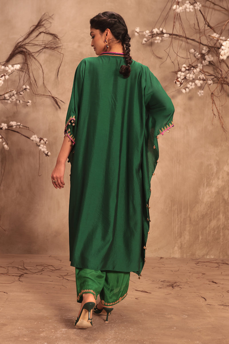 Nazakat Green Kaftan Set