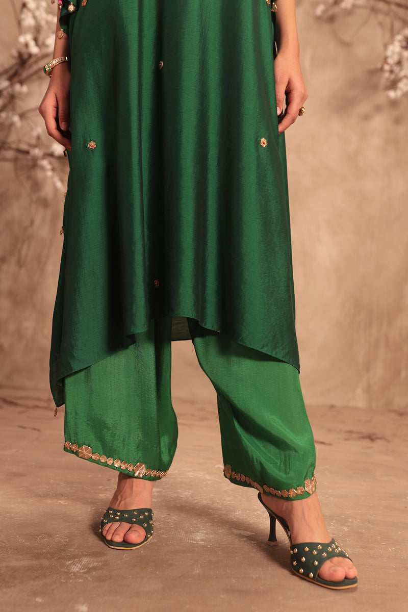 Nazakat Green Kaftan Set