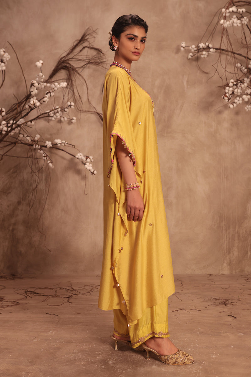 Nazakat Dark Yellow Kaftan Set