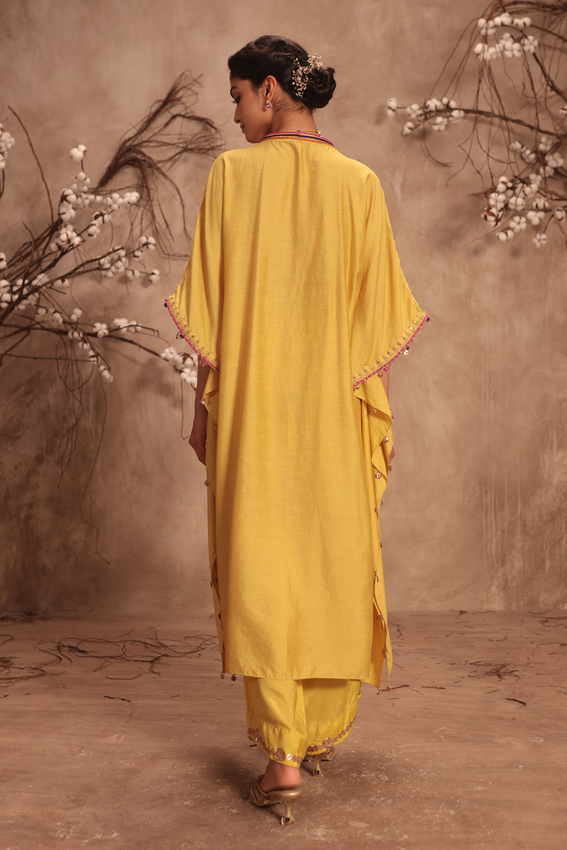 Nazakat Dark Yellow Kaftan Set