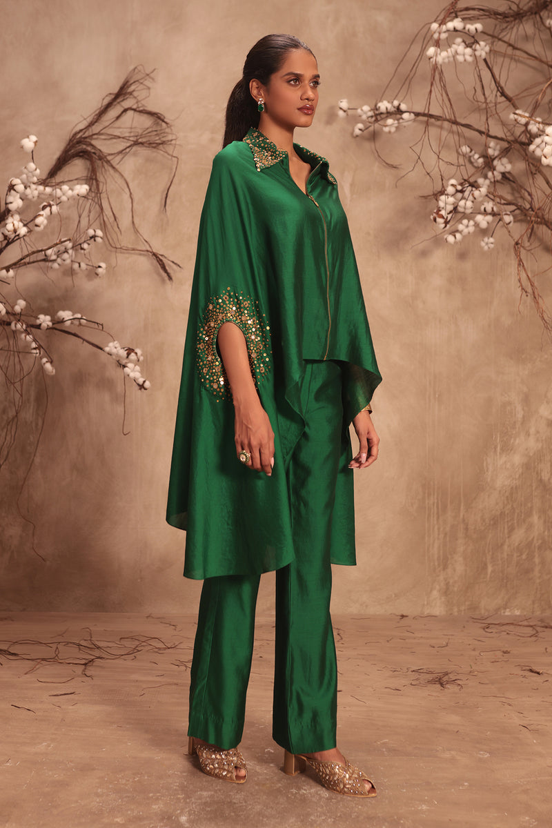 Nazakat Green Cape Set