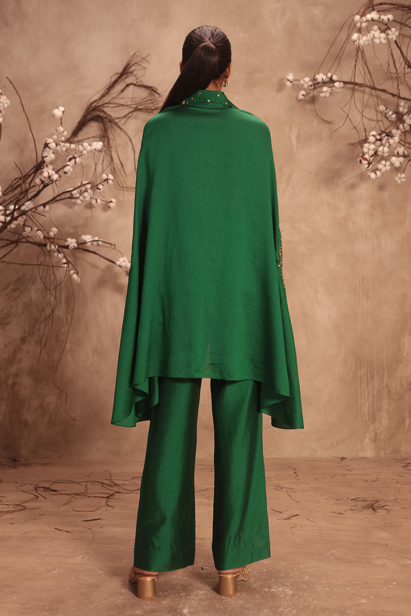 Nazakat Green Cape Set