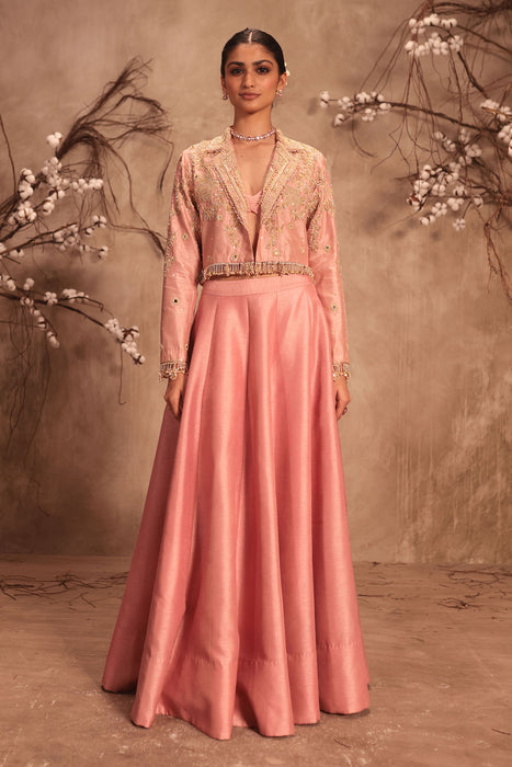 Nazakat Light Pink Jacket Style Lehenga Set