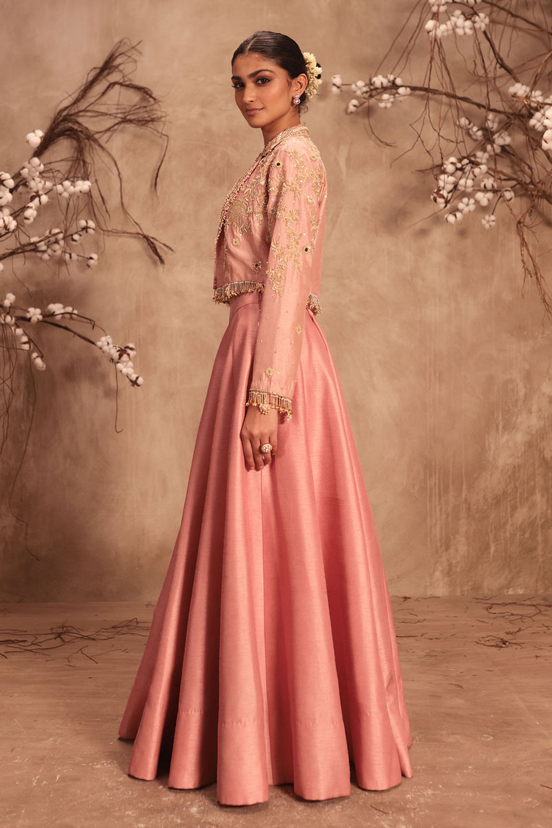 Nazakat Light Pink Jacket Style Lehenga Set