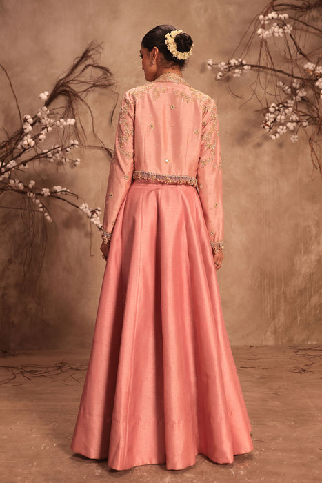 Nazakat Light Pink Jacket Style Lehenga Set