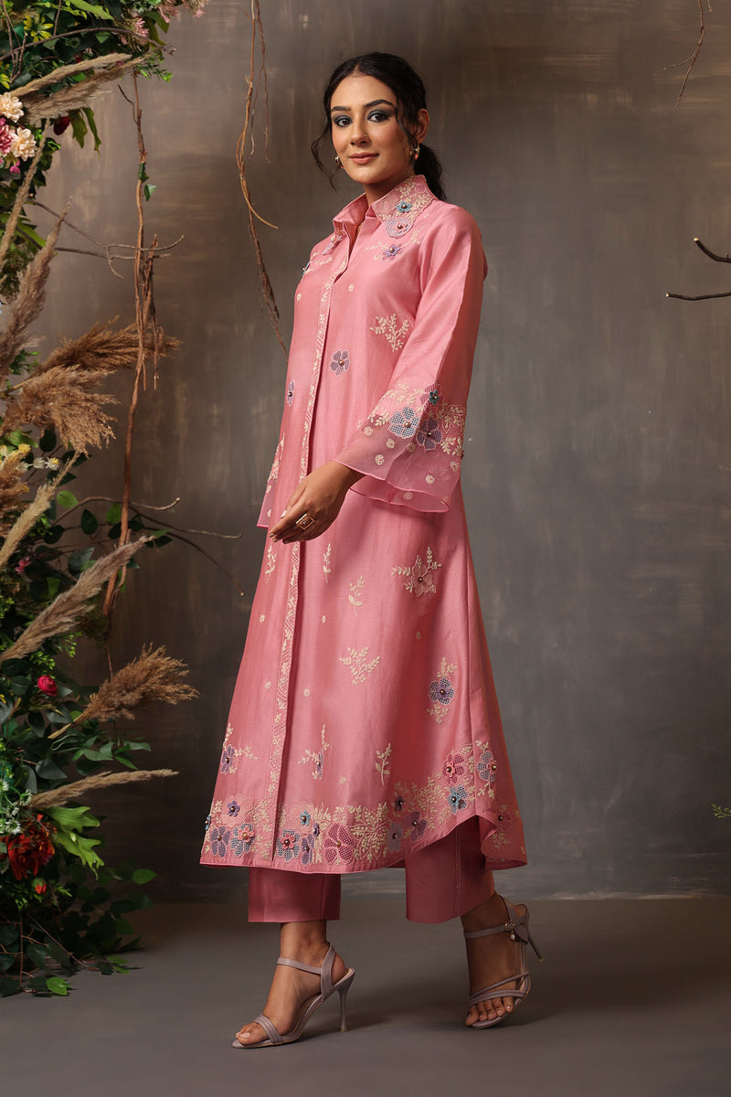 GULSHAN LONG COORD SET PINK