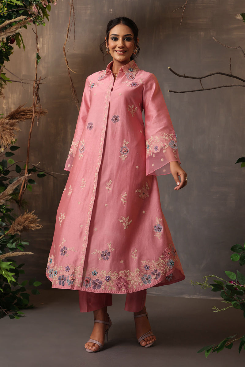 GULSHAN LONG COORD SET PINK