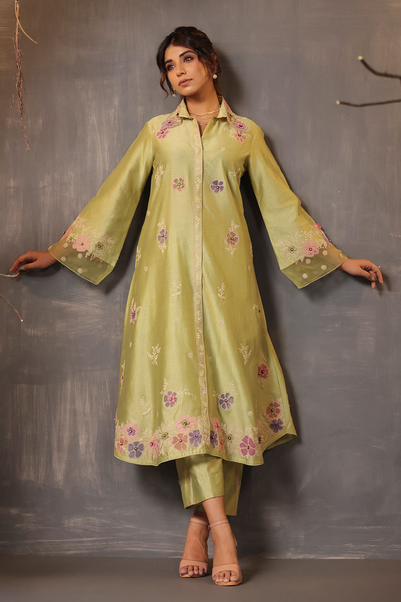 GULSHAN LONG COORD SET MINT GREEN
