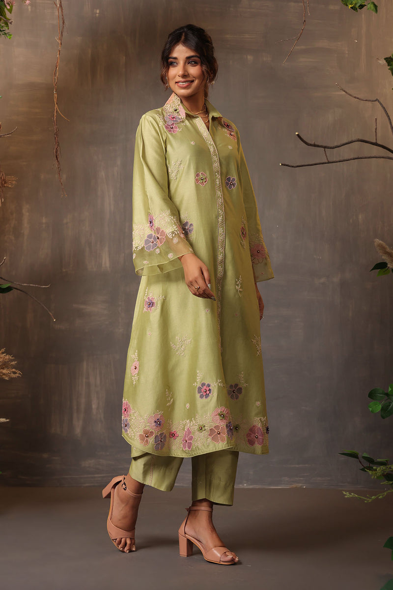 GULSHAN LONG COORD SET MINT GREEN