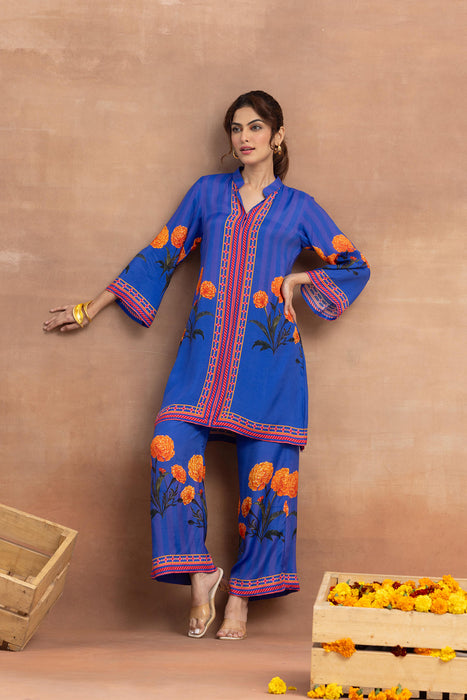 Yashna - Electric Blue Placement Coord Set