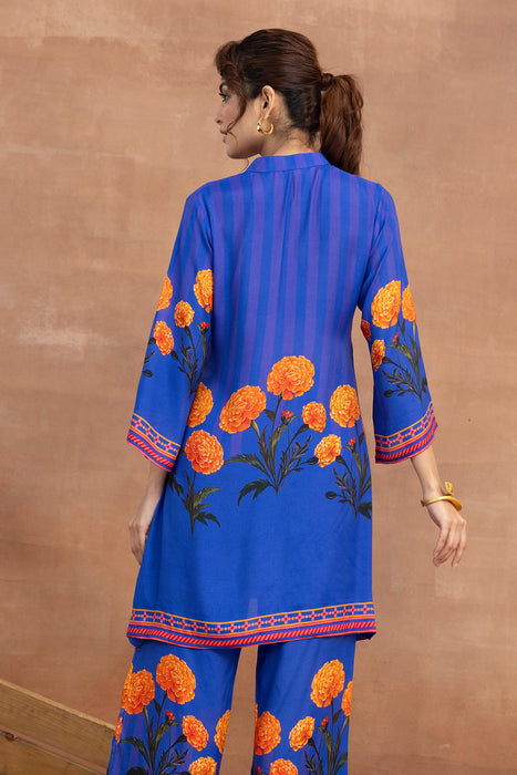 Yashna - Electric Blue Placement Coord Set