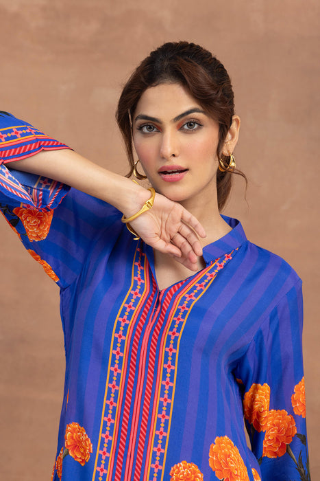 Yashna - Electric Blue Placement Coord Set