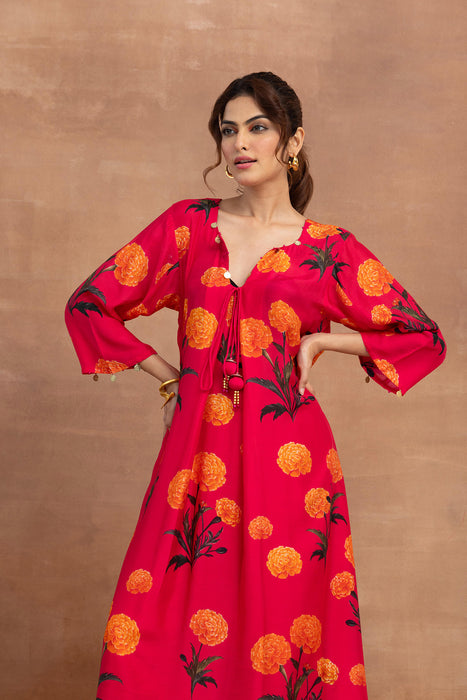 Mehreen-Hot Pink Printed Suit Set