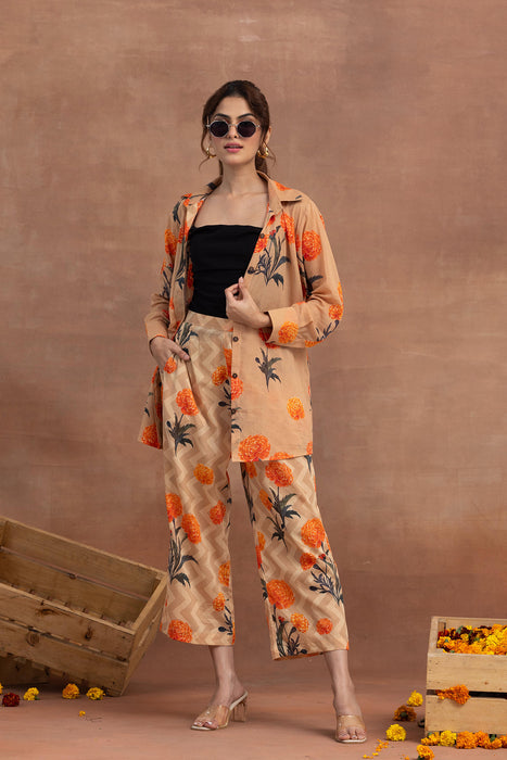 Svara-Fawn Shirt Coord Set