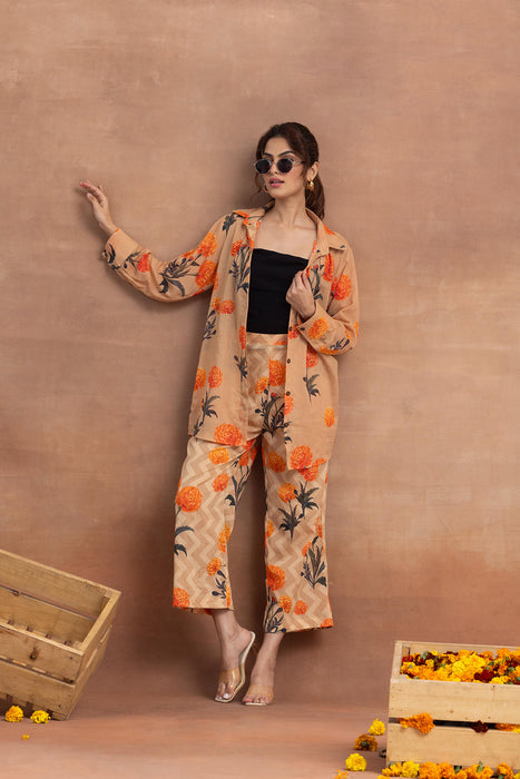 Svara-Fawn Shirt Coord Set