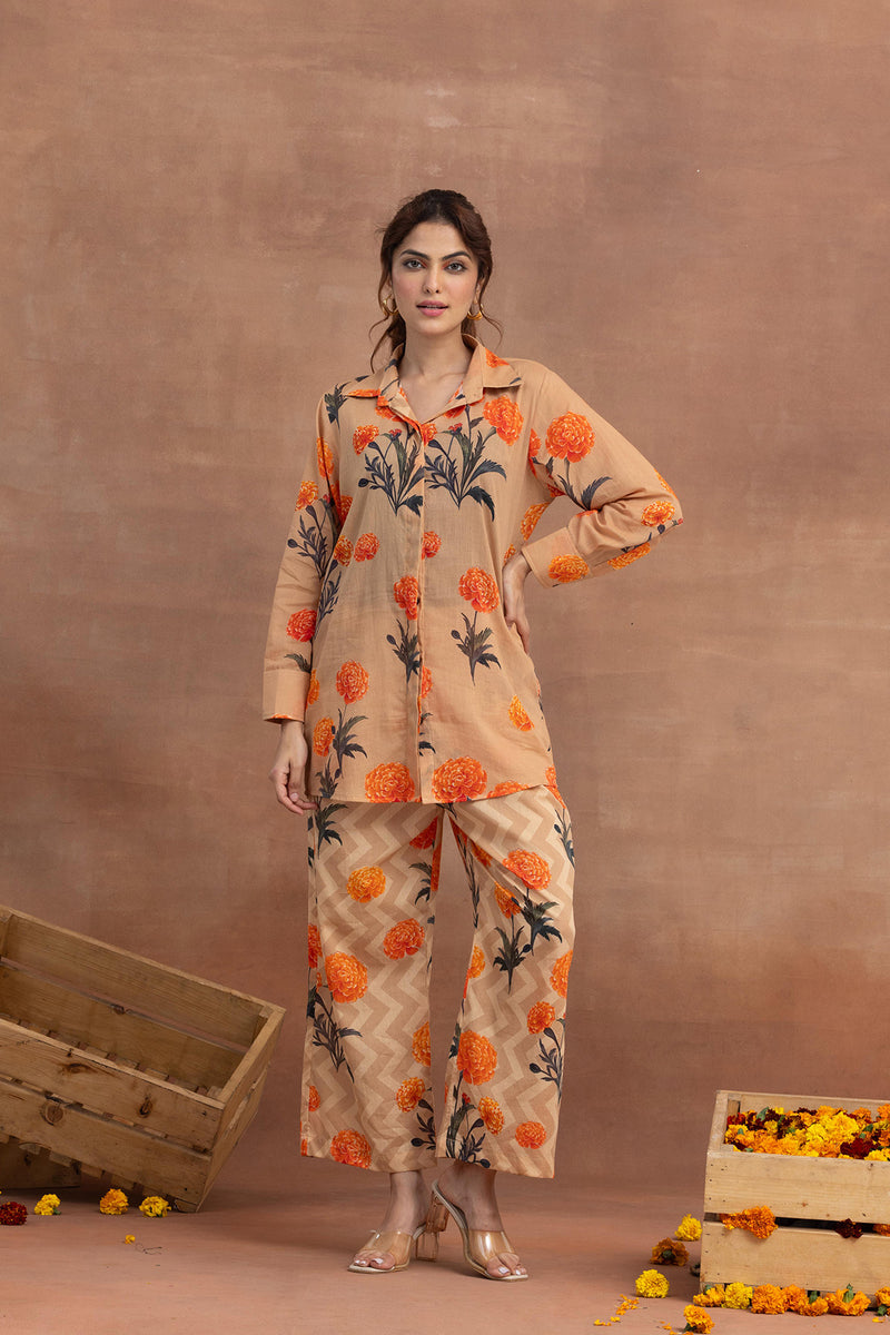 Svara-Fawn Shirt Coord Set