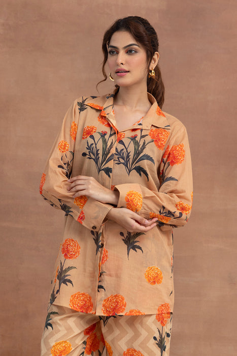 Svara-Fawn Shirt Coord Set