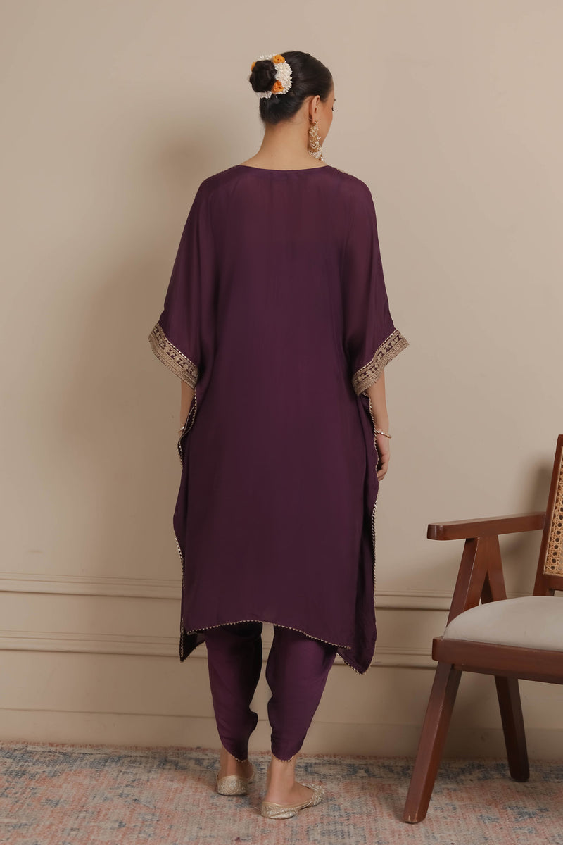 Purple Kaaftan & Dhoti Set