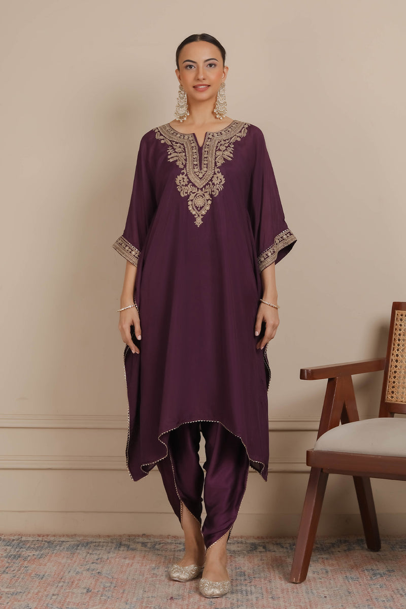 Purple Kaaftan & Dhoti Set