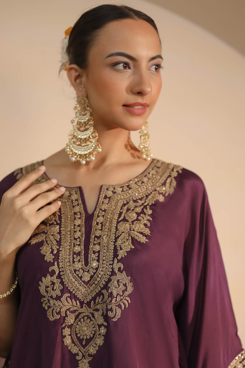 Purple Kaaftan & Dhoti Set