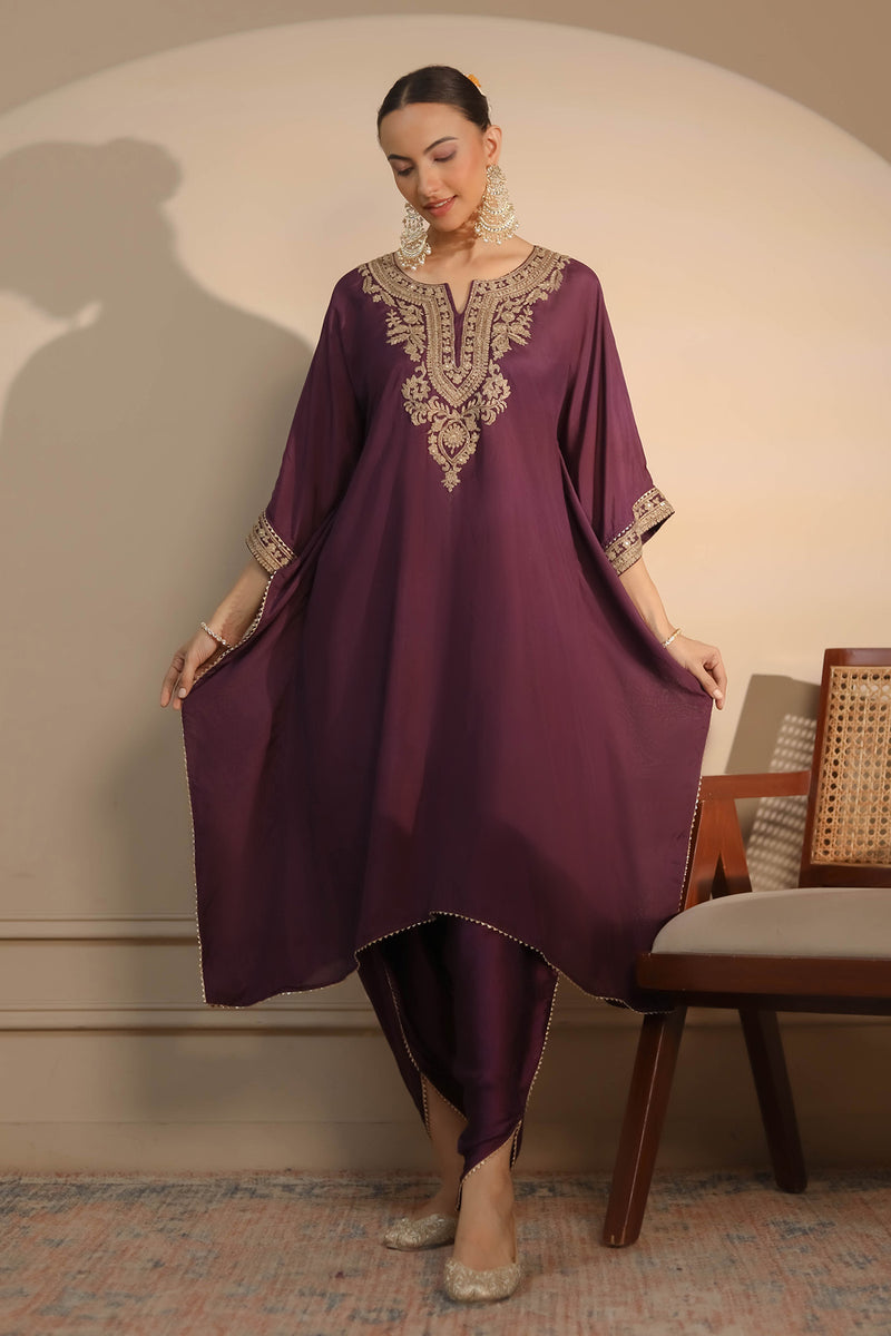 Purple Kaaftan & Dhoti Set