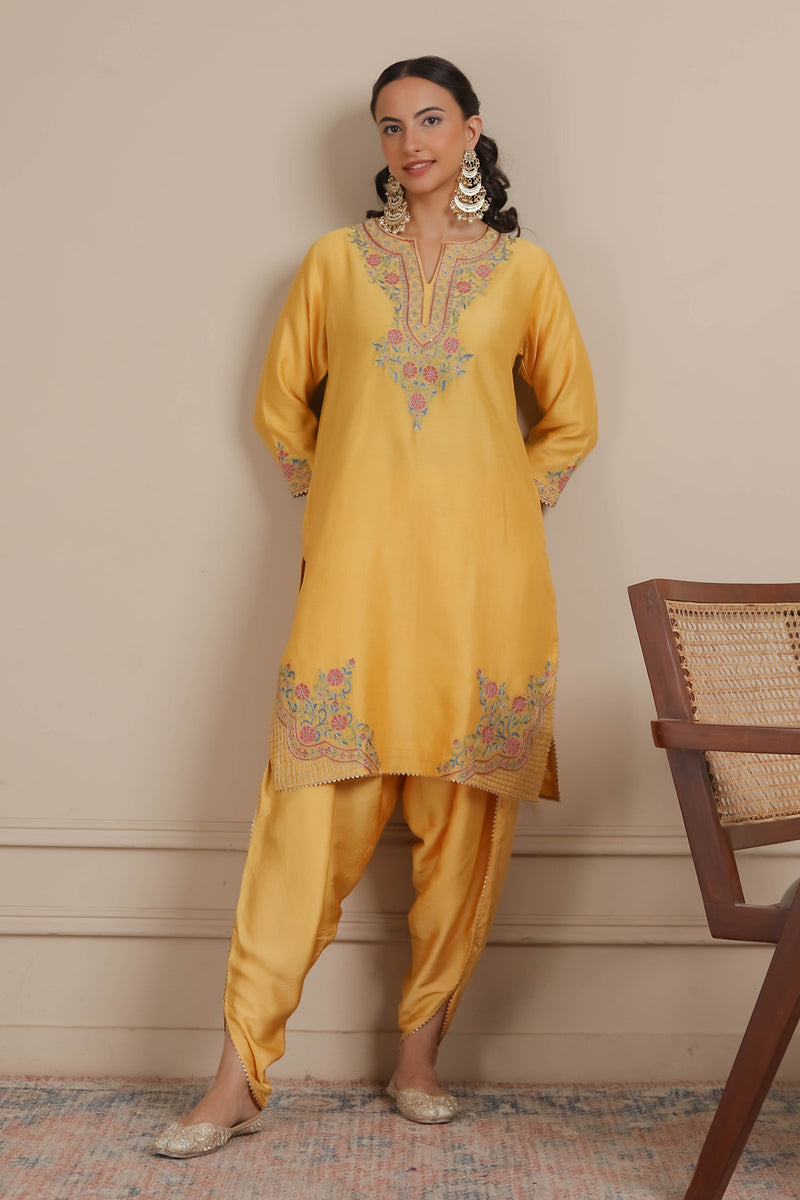 Yellow Kurta & Dhoti Set