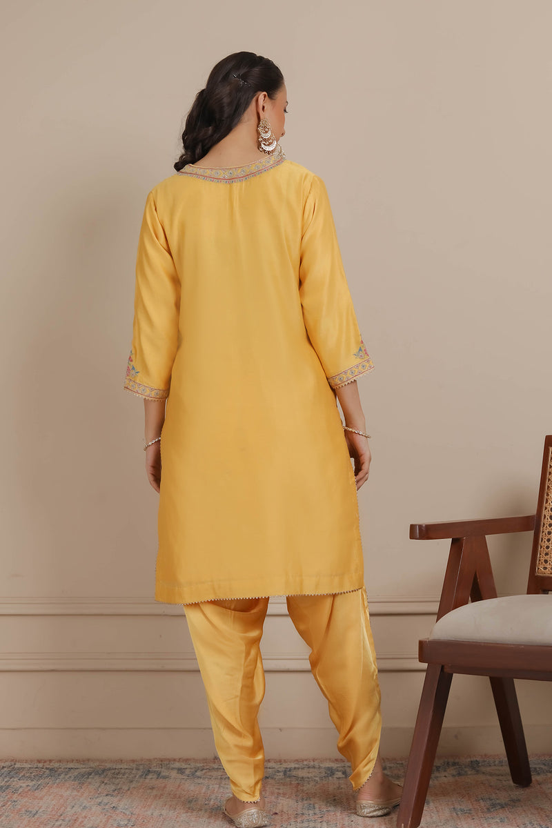 Yellow Kurta & Dhoti Set