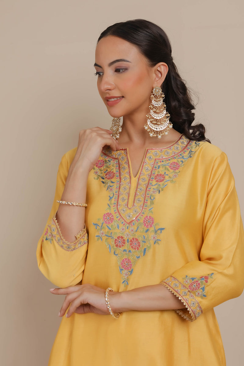 Yellow Kurta & Dhoti Set