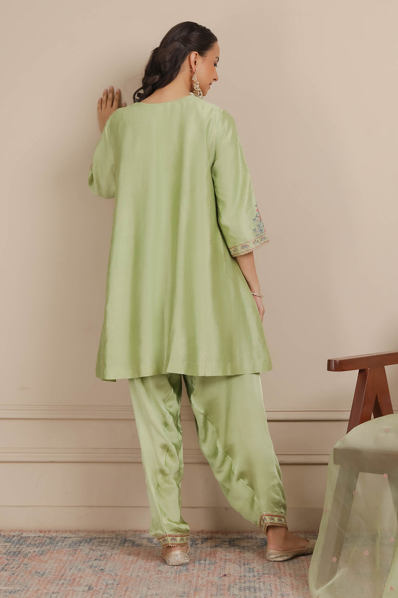 Green A-Line Kurta & Salwar Set