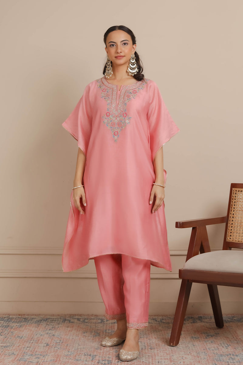 Pink Kaftaan & Pants Set