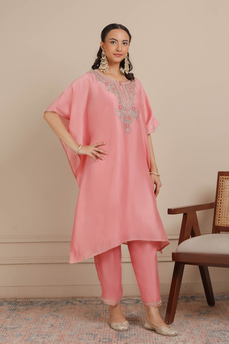Pink Kaftaan & Pants Set