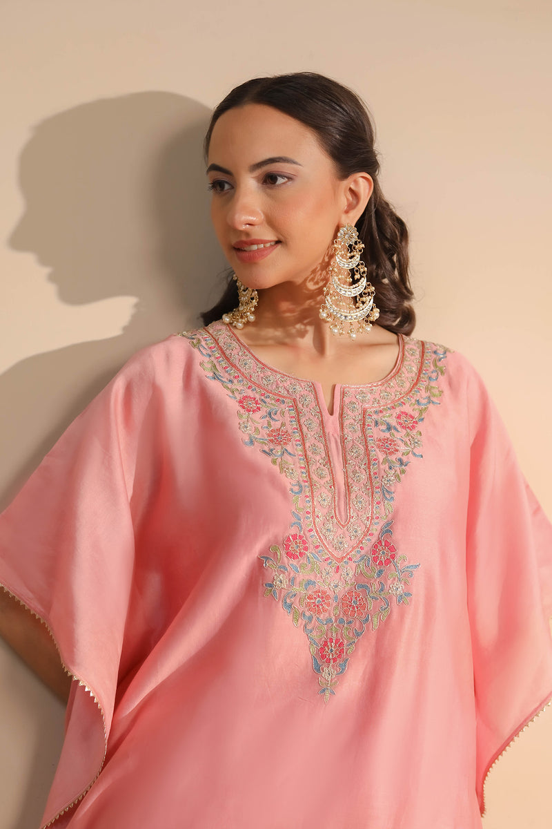 Pink Kaftaan & Pants Set