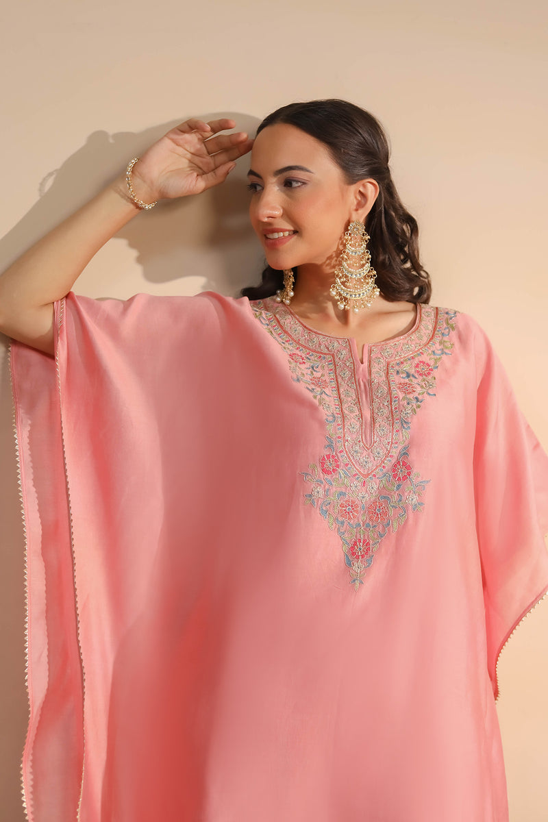 Pink Kaftaan & Pants Set