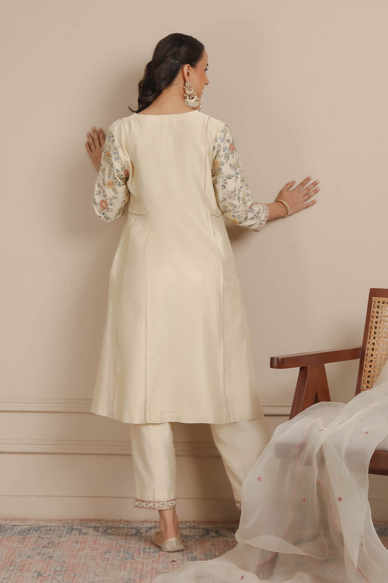 Ivory A-Line Kurta & Pants Set