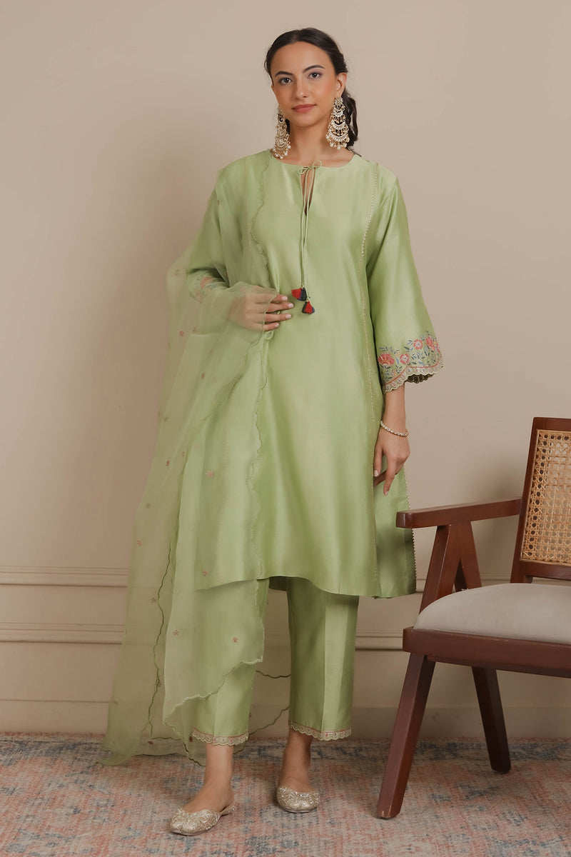 Green Kurta & Pants Set