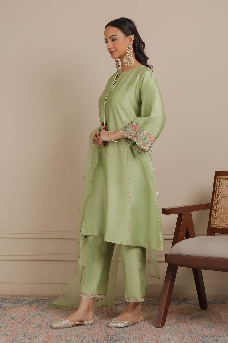 Green Kurta & Pants Set