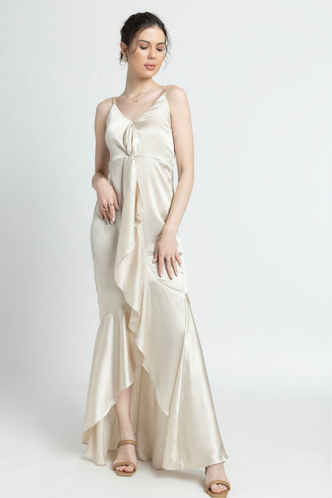 Creamy Flair Maxi Dress