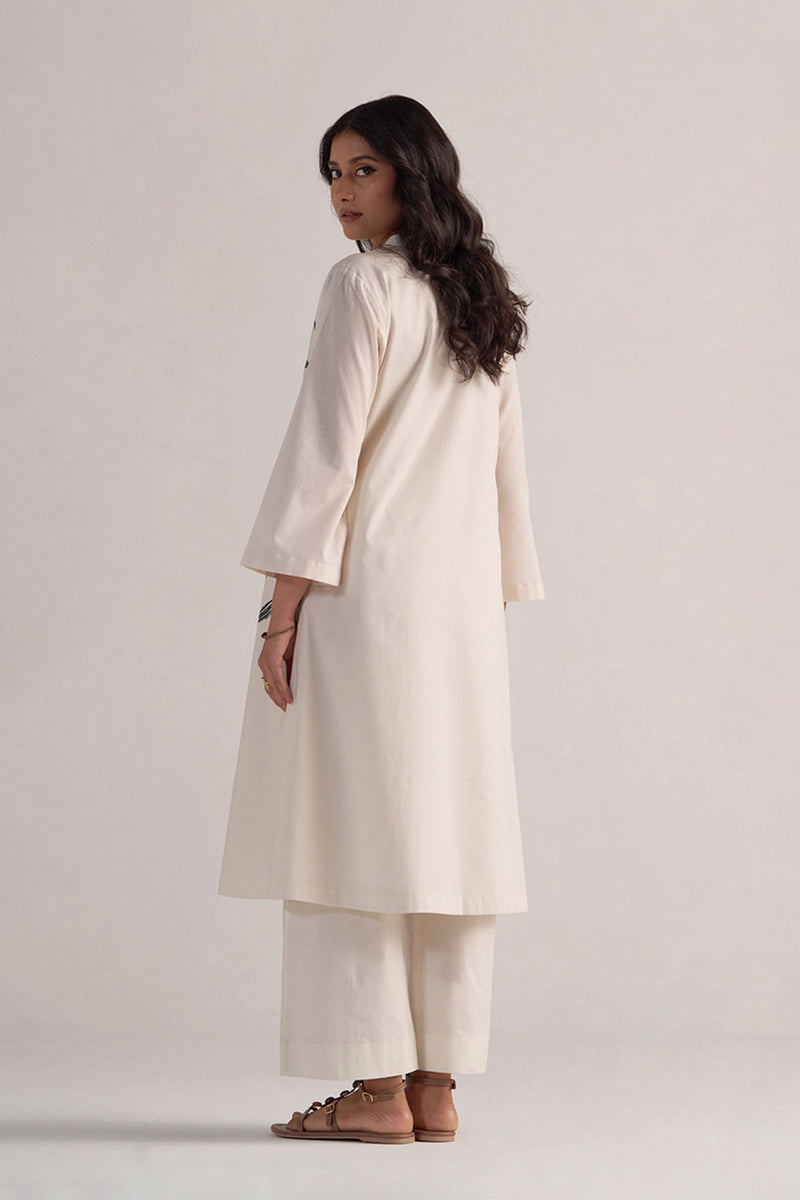 Cream and Black Cotton Print Co-ord Set