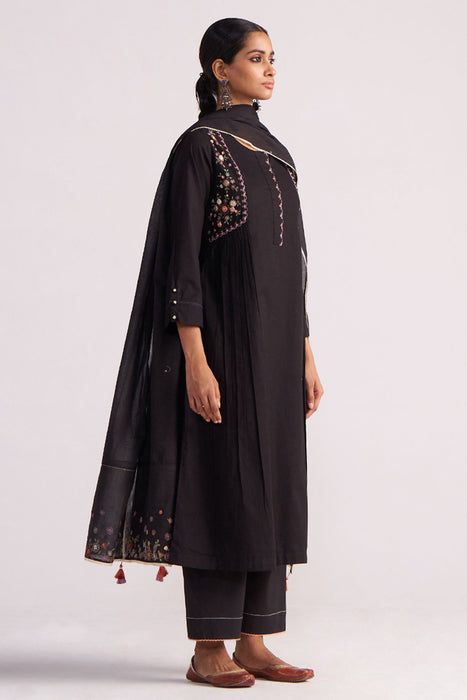 Black Embroidered Kurta Set