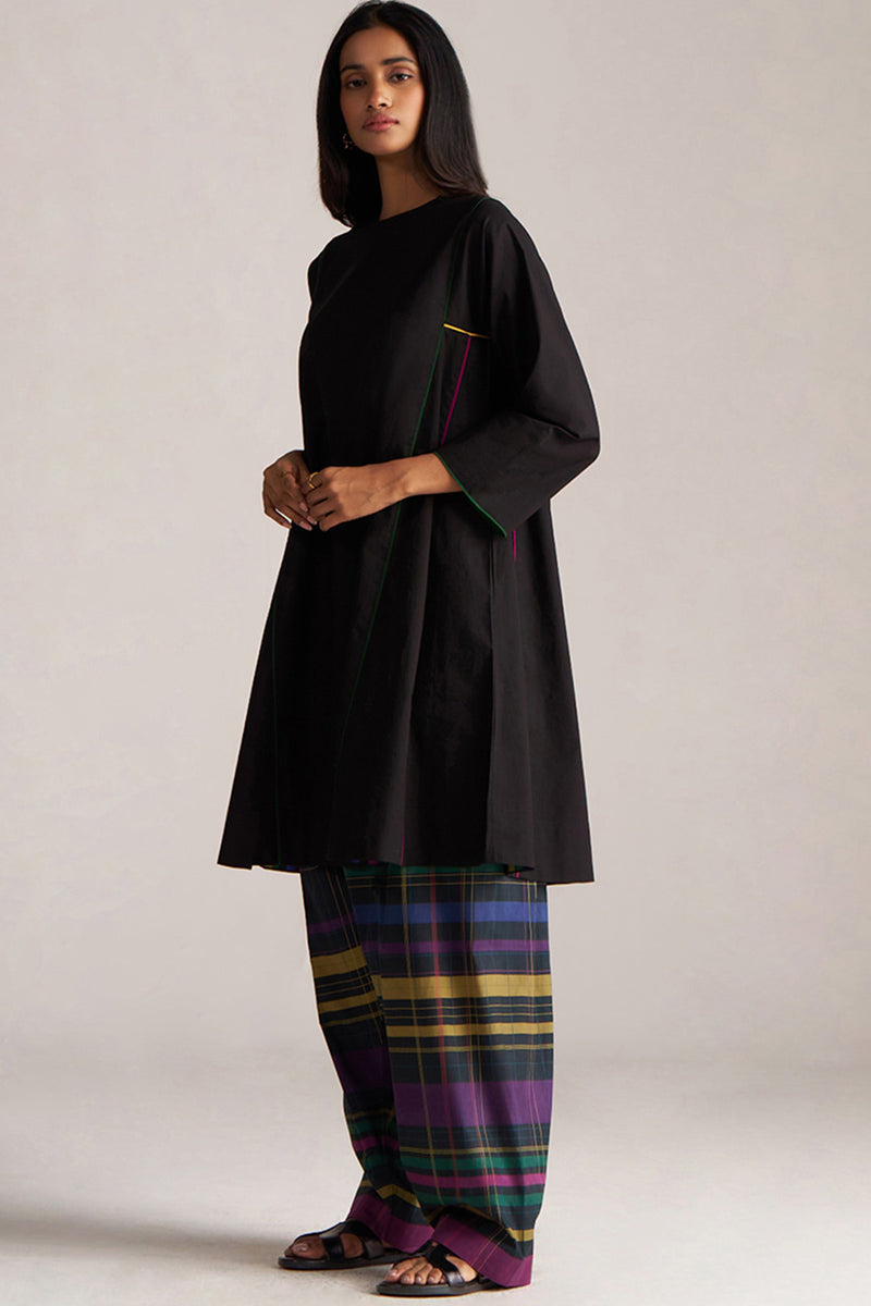 Black With Multi Colour Checkard Co-ord Set