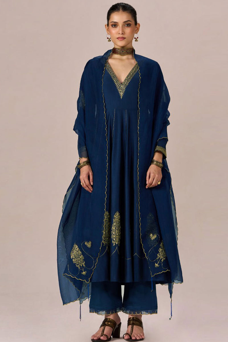 Rich Blue Festive Kurta Set