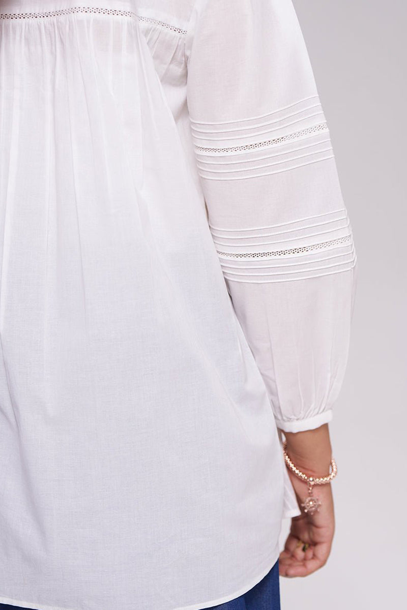 White and Blue Cotton Co-ord Set