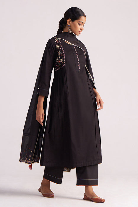 Black Embroidered Kurta Set