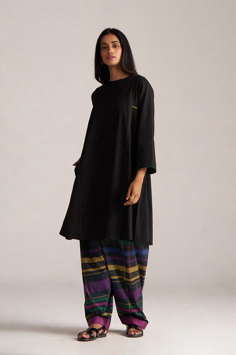 Black With Multi Colour Checkard Co-ord Set
