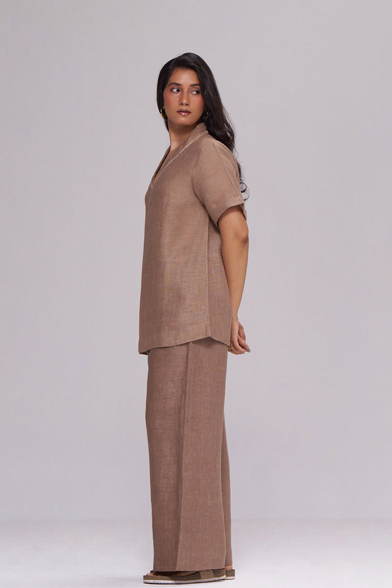 Milk Chocolate Pure Linen Co-ord Set