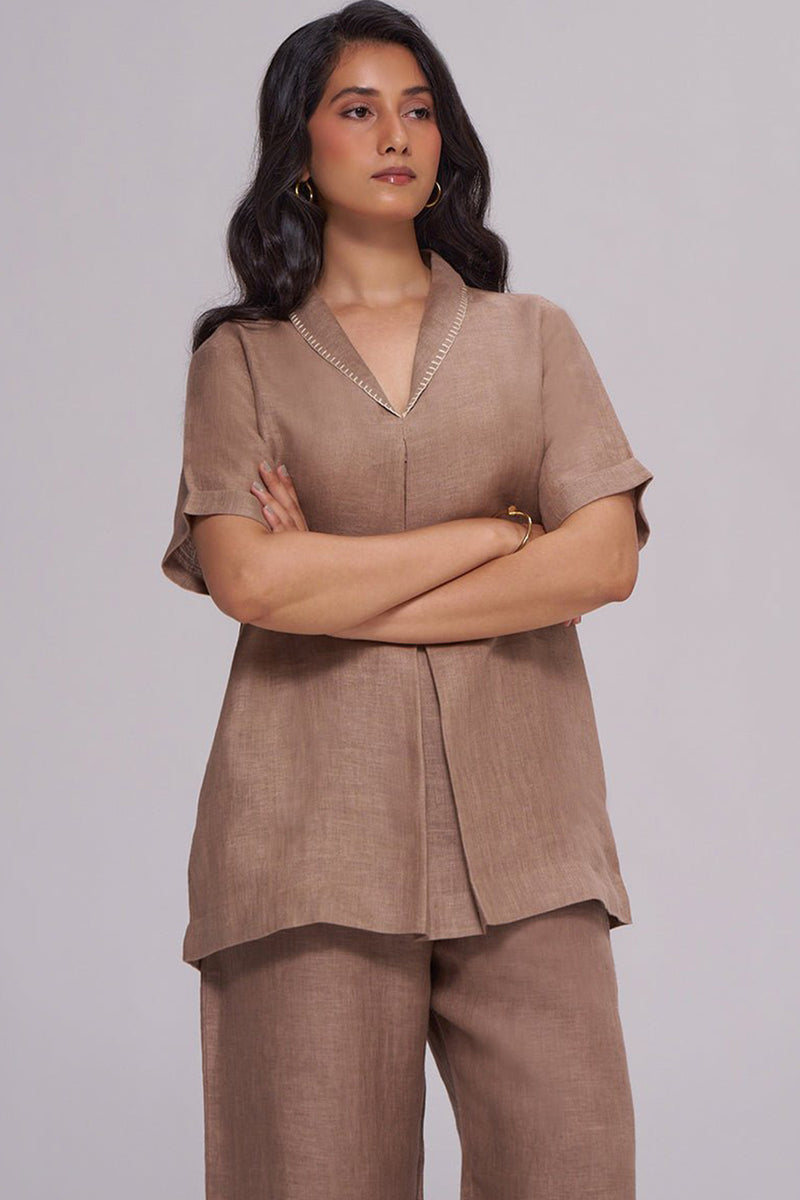 Milk Chocolate Pure Linen Co-ord Set