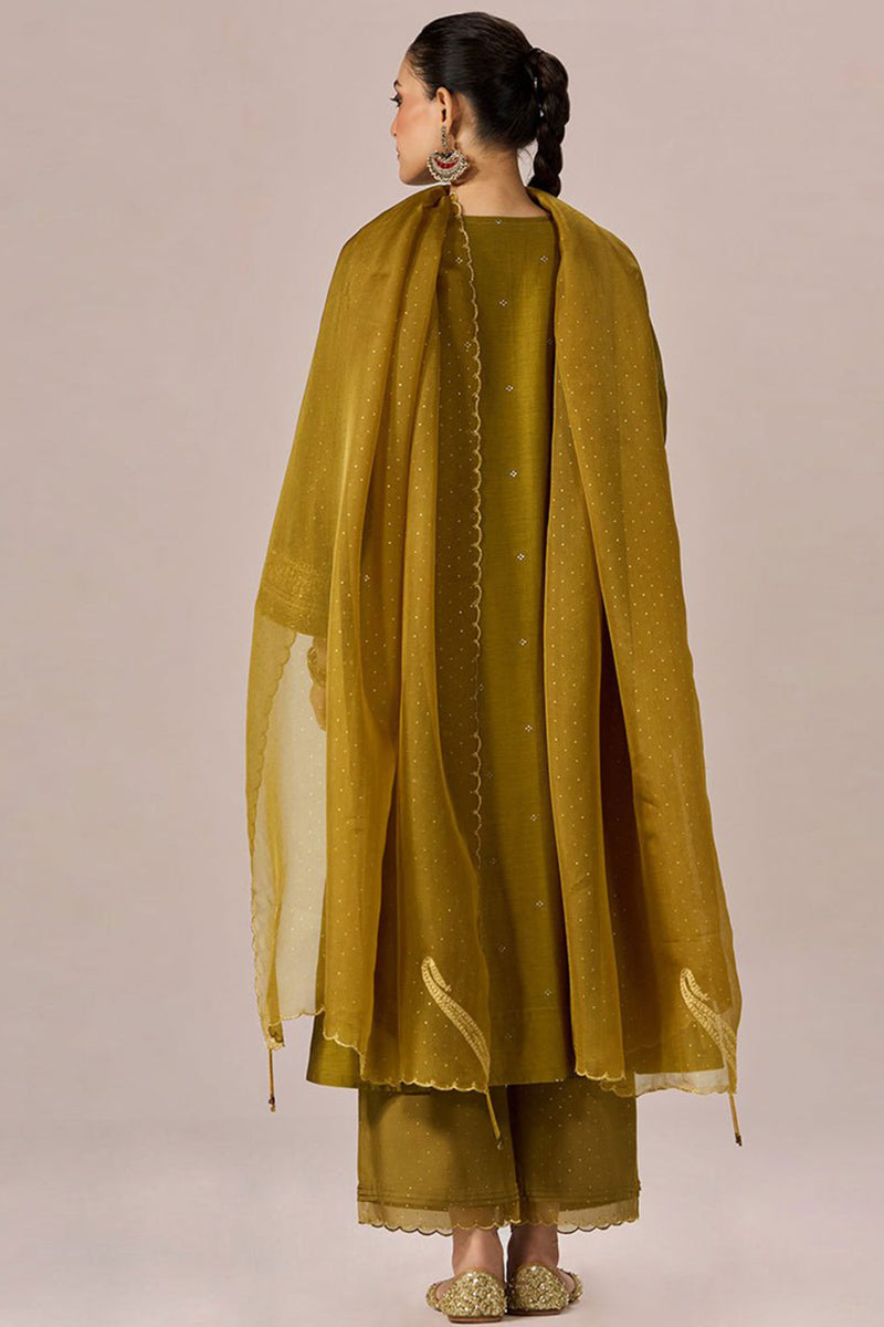 Golden Brown Festive Kurta Set